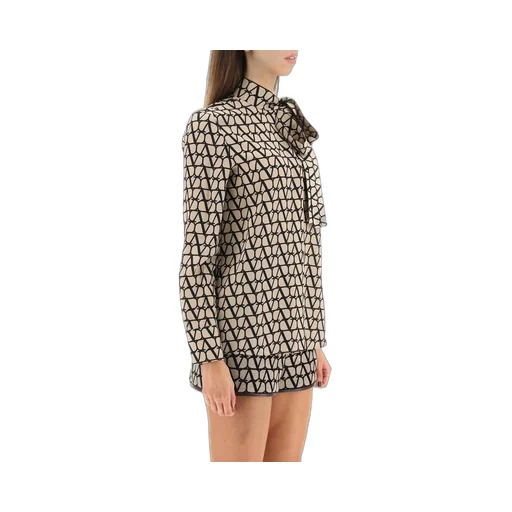 Vltn Print Silk Shirt