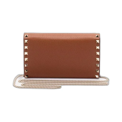 Valentino Garavani Rockstud Leather Wallet-On-Chain