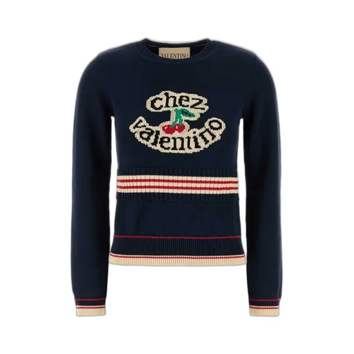 Sweater With Cherry Motif