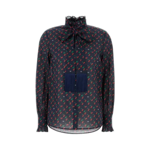 Printed Silk Shirt With Cherry Motif