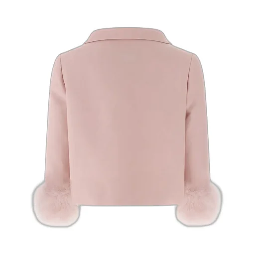 Cropped Jacket With Feather Trim