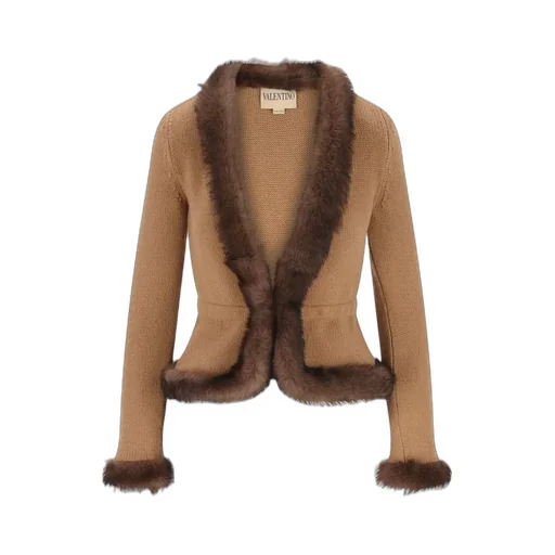 Cardigan With Fur Trim