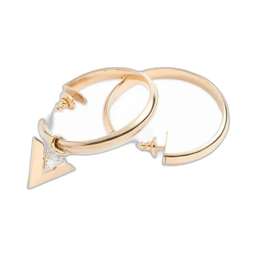 Hoop Earrings With Triangle Charm