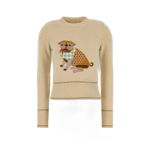 Dog Intarsia Knit Sweater