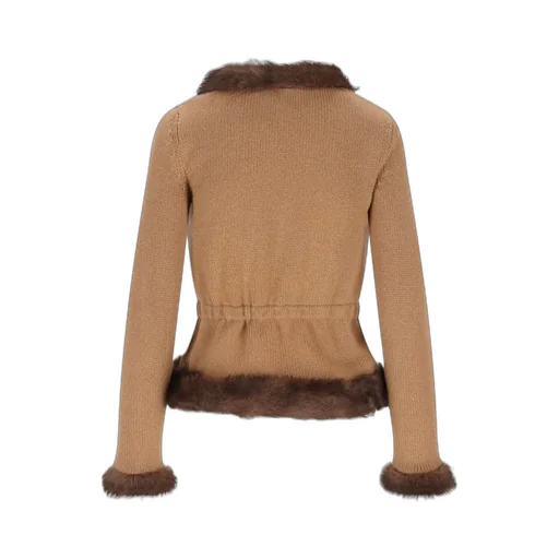 Cardigan With Fur Trim