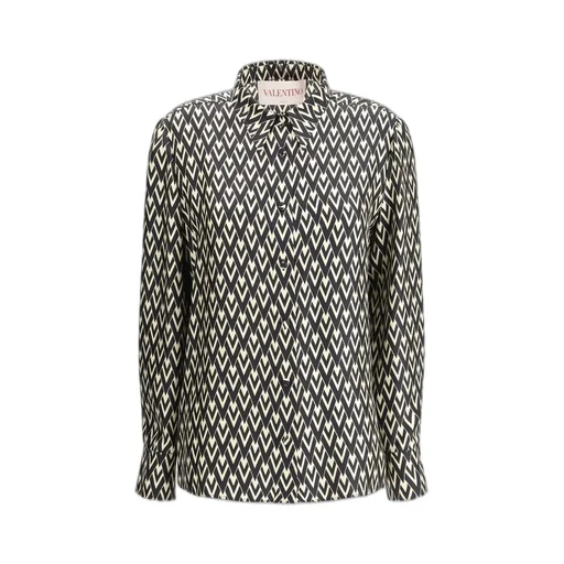 Geometric Print Silk Shirt