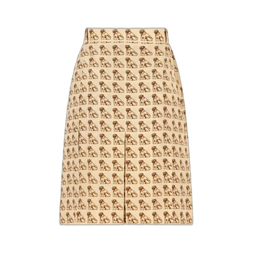 Midi Skirt With Dog Print