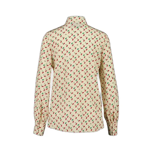 Cherry Print Silk Shirt