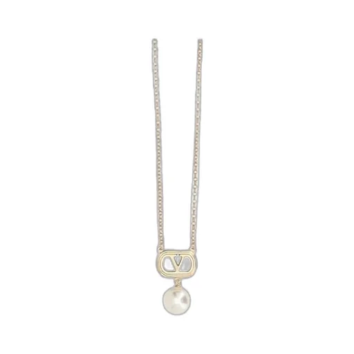 Valentino Garavani Vlogo Pearl Necklace