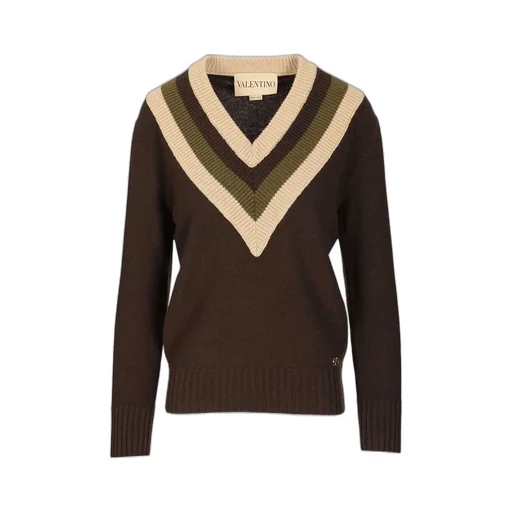 V-Neck Sweater With Stripes