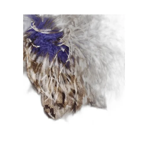 Snakeskin Print Coat With Feather Trim