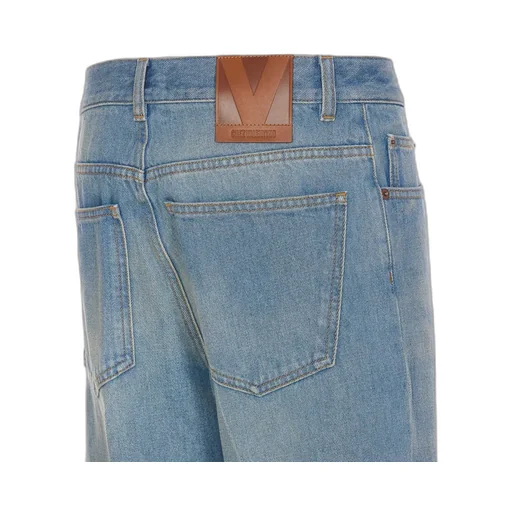 High-Waisted Straight Leg Jeans With Embroidered Cuffs