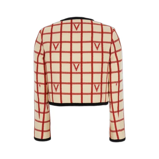 Cropped Checkered Jacket
