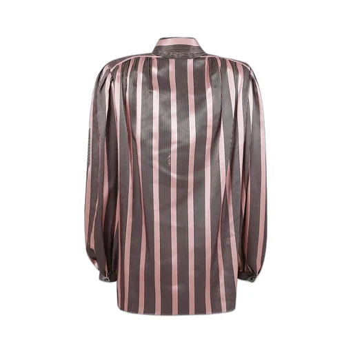 Striped Silk Shirt With Tie