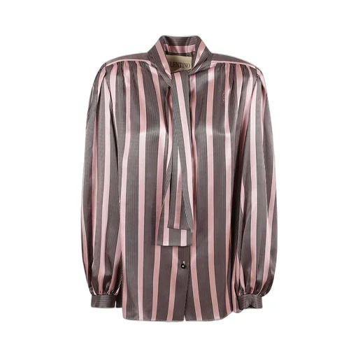 Striped Silk Shirt With Tie