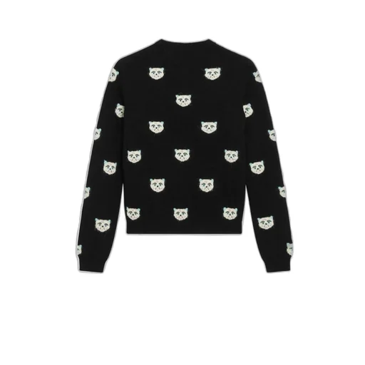 Embroidered Cat Face Cardigan