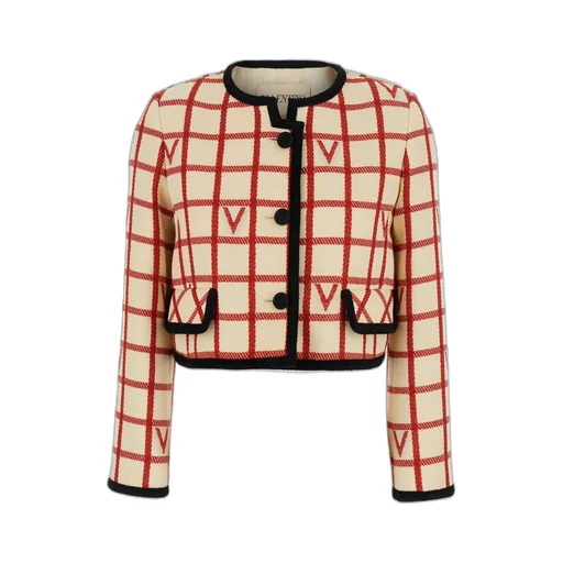 Cropped Checkered Jacket