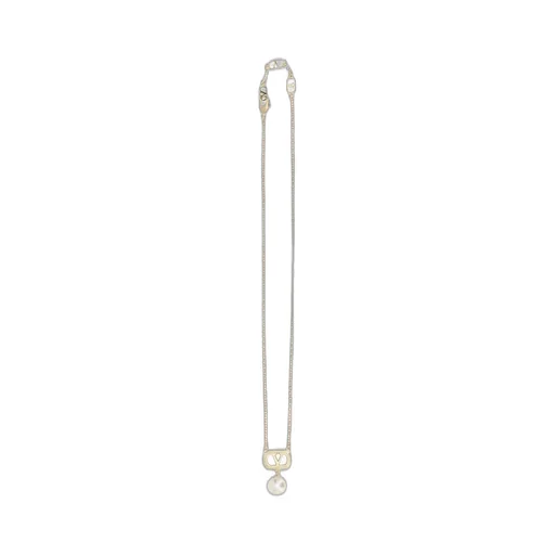 Valentino Garavani Vlogo Pearl Necklace