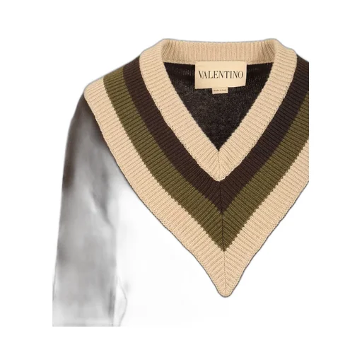 V-Neck Sweater With Stripes