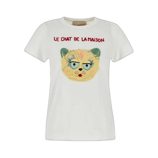 T-Shirt With Cat Embroidery