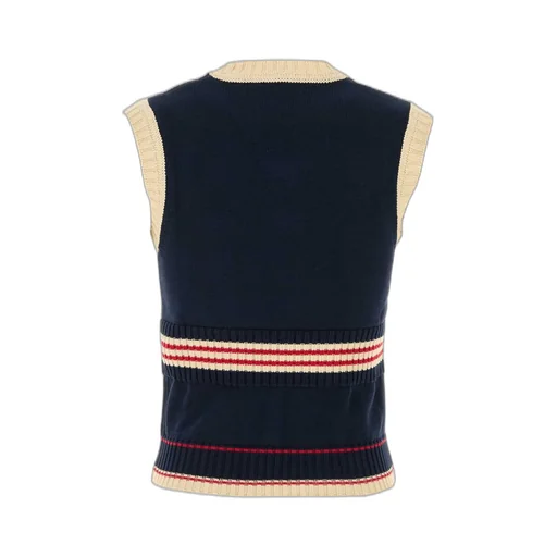 V-Neck Sweater Vest With Cherry And Embroidery Chez Valentino