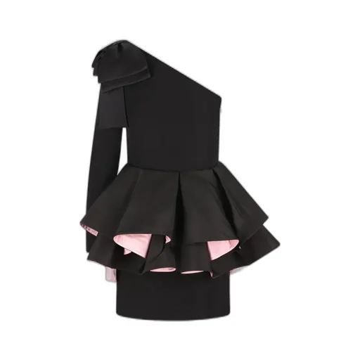 One-Shoulder Mini Dress With Ruffles