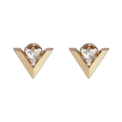 V Logo Stud Earrings