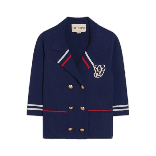 Double-Breasted Knit Jacket