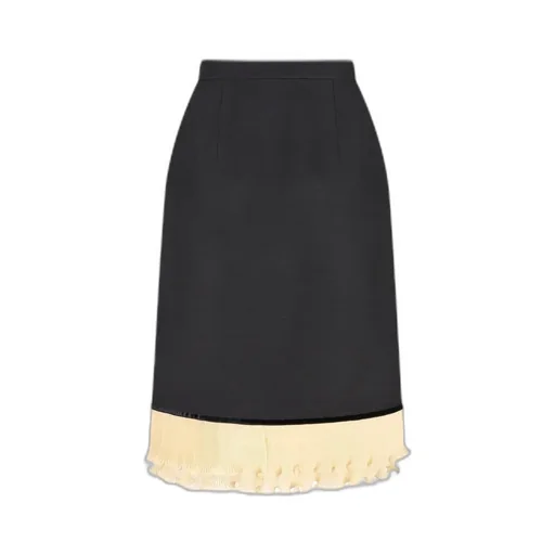 Midi Skirt With Pleated Trim