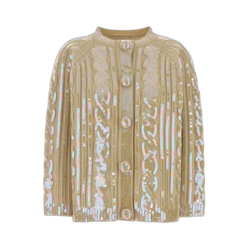 Embellished Cable Knit Cardigan