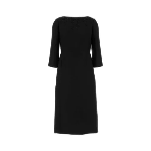 Midi Dress With Bow Embellishment