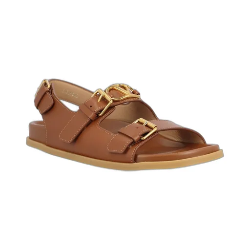 Double Buckle Leather Sandals