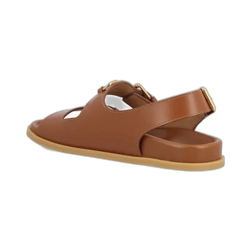 Double Buckle Leather Sandals