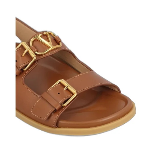 Double Buckle Leather Sandals
