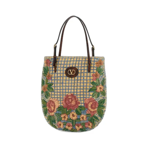 Valentino Garavani Vltn Raffia Tote Bag