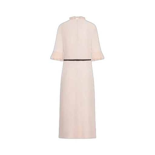 Ruffled Neck Midi Dress