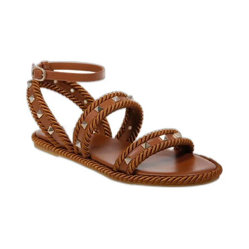 Studded Rope Flat Sandals