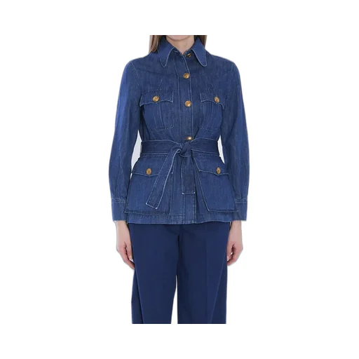 Denim Jacket With Belt
