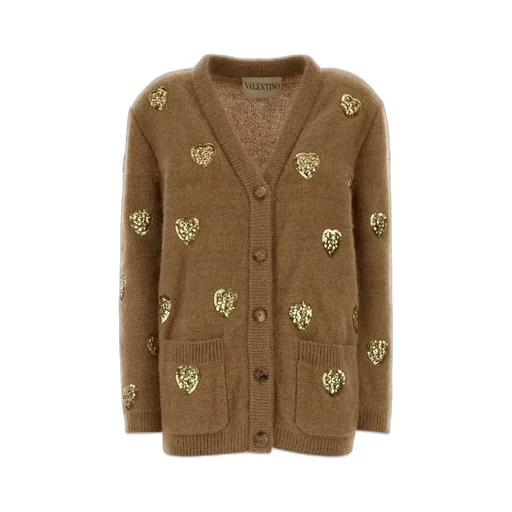 Cardigan With Heart Sequins