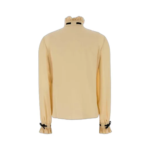 High-Neck Ruffled Blouse