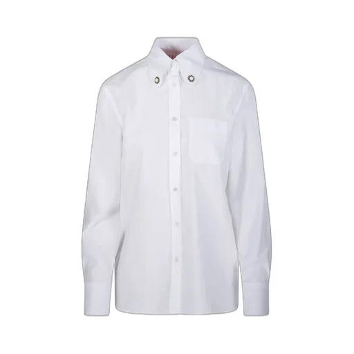 Button-Down Shirt With Embellished Collar