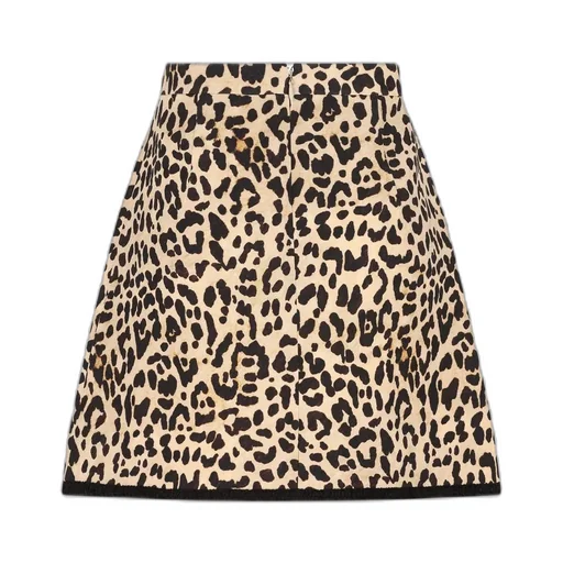 Leopard Print Mini Skirt With Bows