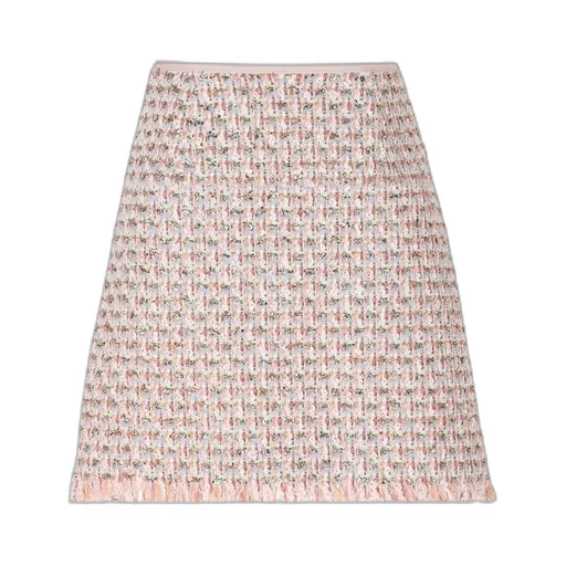 Tweed A-Line Skirt With Bow Detail