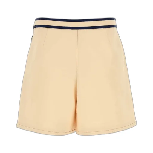 High-Waisted Shorts With V-Logo Detail