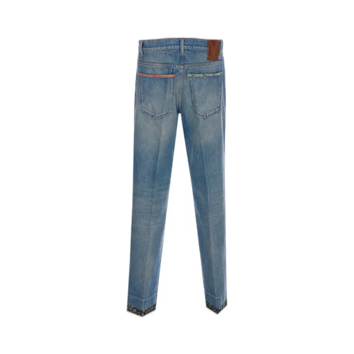 Straight-Leg Jeans With Floral Embroidery