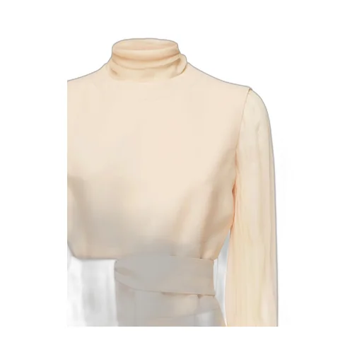 High-Neck Dress With Belt