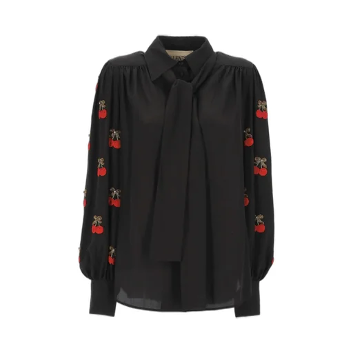 Shirt With Cherry Embellishment