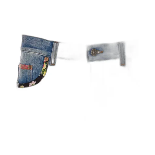 Straight-Leg Jeans With Floral Embroidery