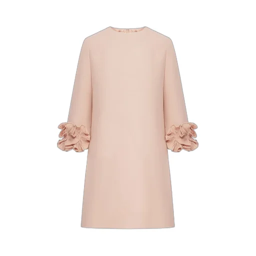 Shift Dress With Ruffled Cuffs