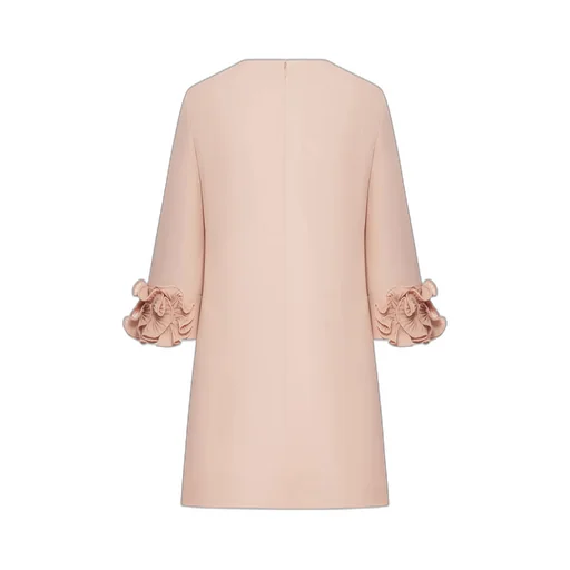 Shift Dress With Ruffled Cuffs